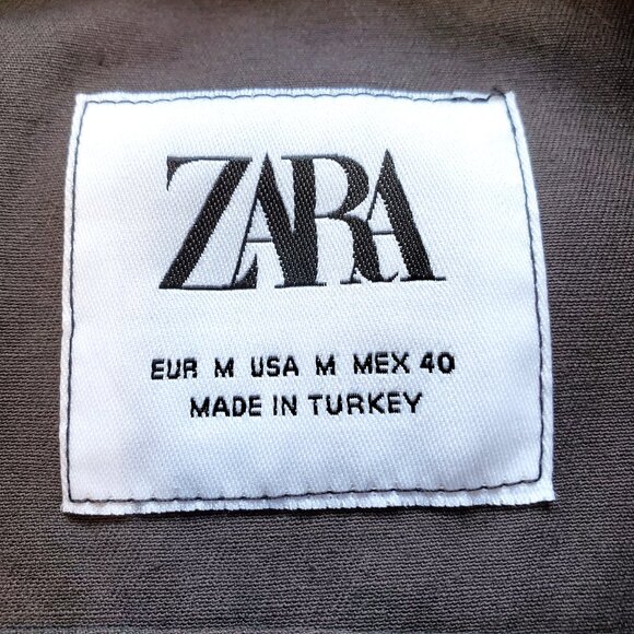 Zara Men's Black Button Down Long Sleeve Shirt Sz M Pockets Heavyweight Outdoors - Picture 4 of 6